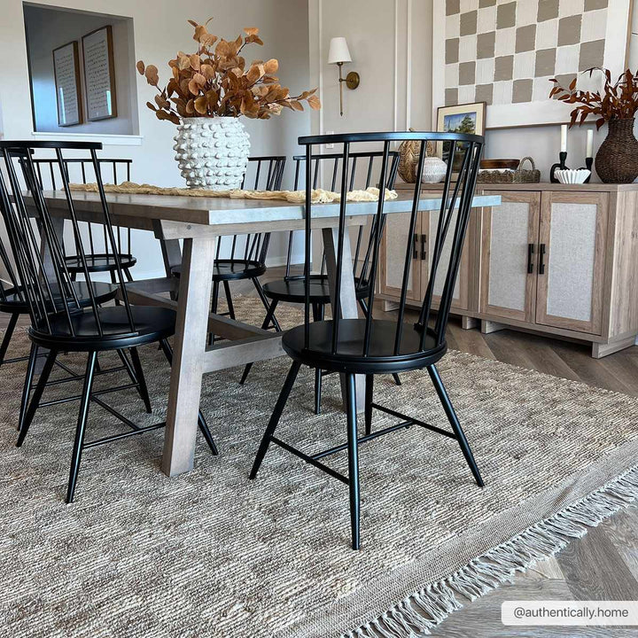 Hand Woven Modern Geometrical Ivory and Brown Checkered Jute Area Rug - The Rug Decor