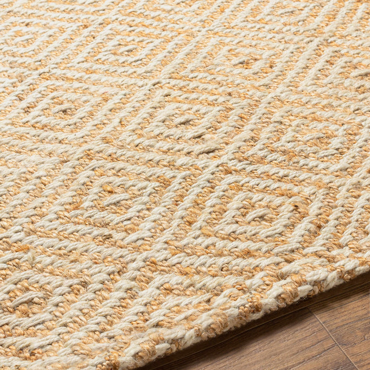 Hand Woven Modern Geometrical Ivory and Natural Brown Jute Multi size Area Rug - The Rug Decor