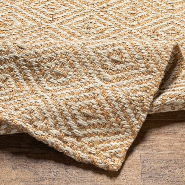 Hand Woven Modern Geometrical Ivory and Natural Brown Jute Multi size Area Rug - The Rug Decor