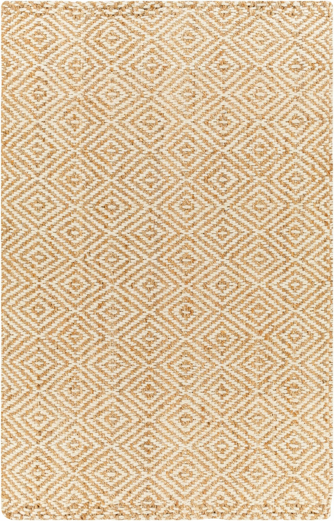 Hand Woven Modern Geometrical Ivory and Natural Brown Jute Multi size Area Rug - The Rug Decor
