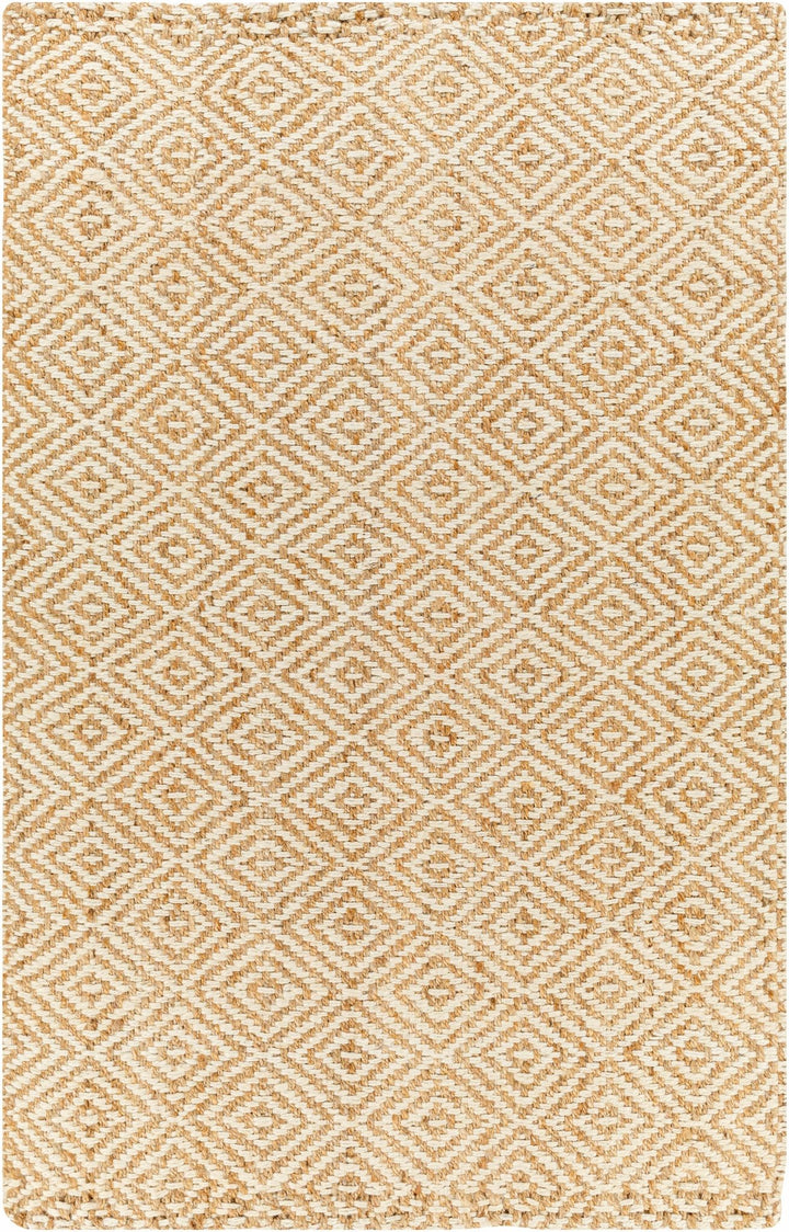 Hand Woven Modern Geometrical Ivory and Natural Brown Jute Multi size Area Rug - The Rug Decor