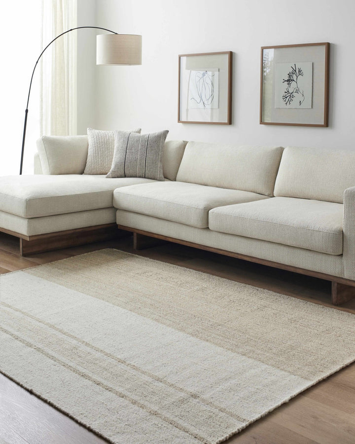 Hand Woven Myrna Contemporary Tan And Ivory Area Rug - The Rug Decor