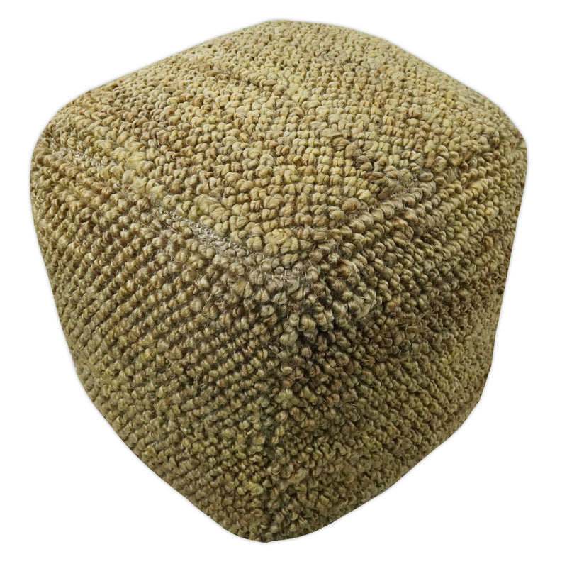 Hand Woven Natural Brown Chunky Design Jute Pouf - The Rug Decor