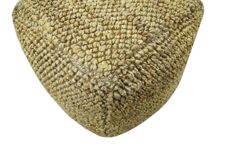 Hand Woven Natural Brown Chunky Design Jute Pouf - The Rug Decor