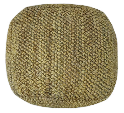 Hand Woven Natural Brown Chunky Design Jute Pouf - The Rug Decor