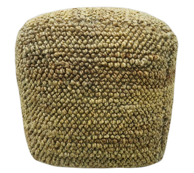 Hand Woven Natural Brown Chunky Design Jute Pouf - The Rug Decor