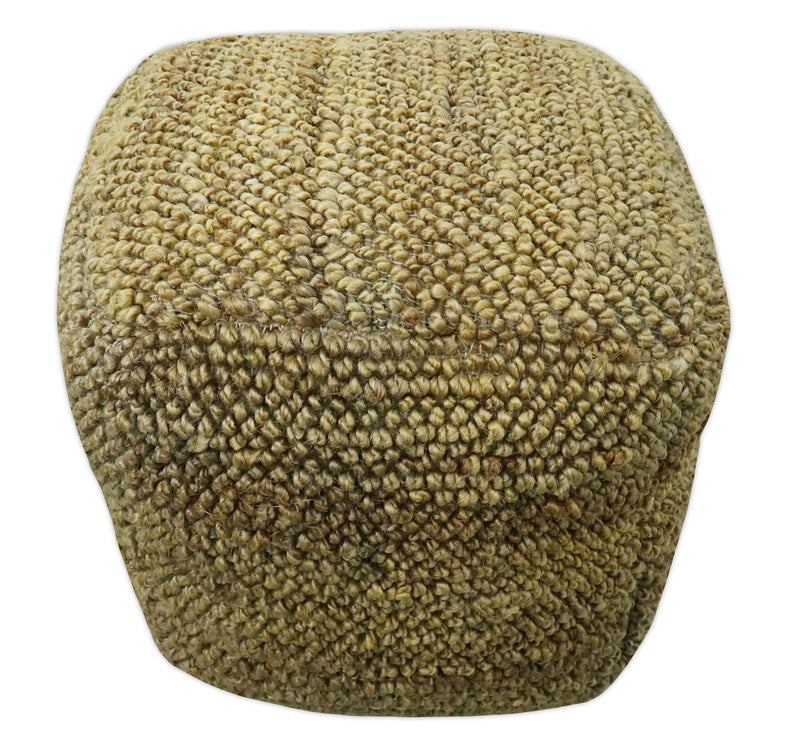 Hand Woven Natural Brown Chunky Design Jute Pouf - The Rug Decor