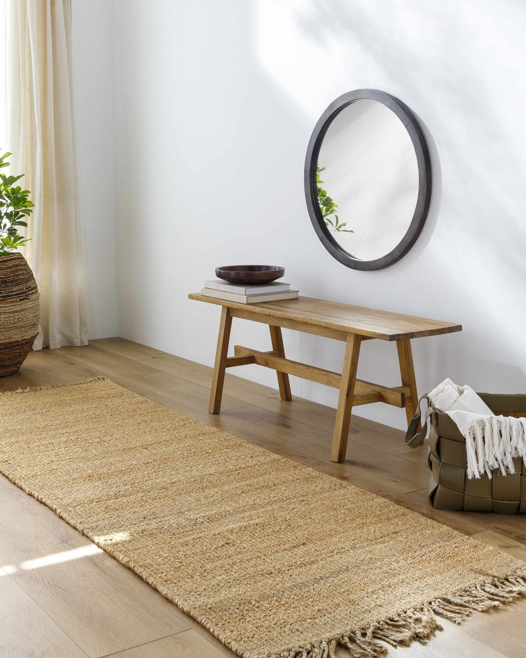 Hand woven Natural Brown Jute Flatweave Multi Size area Rug - The Rug Decor