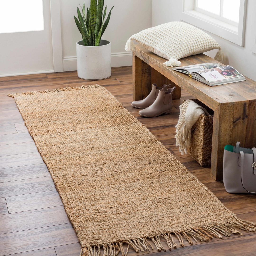 Hand woven Natural Brown Jute Flatweave Multi Size area Rug - The Rug Decor