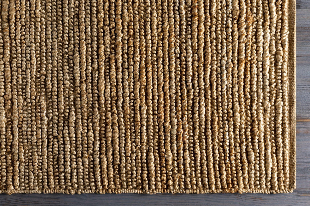 Hand woven Natural Brown Stripes Texture Chunky Jute Multi size Area Rug - The Rug Decor