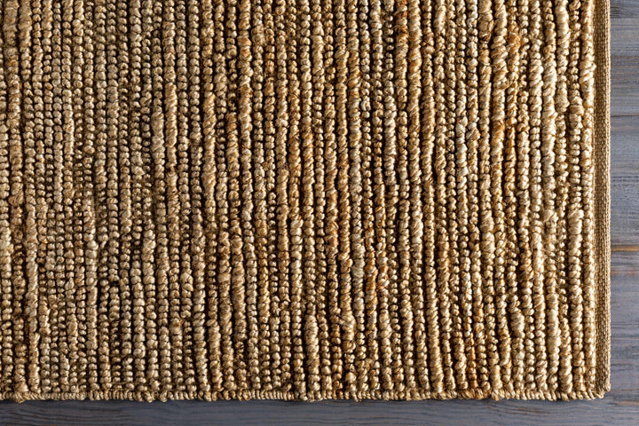 Hand woven Natural Brown Stripes Texture Chunky Jute Multi size Area Rug - The Rug Decor