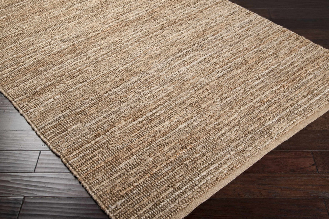 Hand woven Natural Brown Stripes Texture Chunky Jute Multi size Area Rug - The Rug Decor