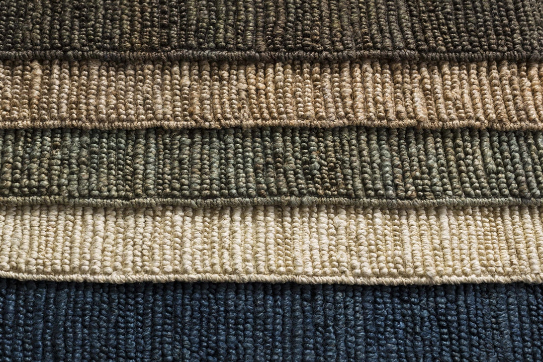 Hand woven Natural Brown Stripes Texture Chunky Jute Multi size Area Rug - The Rug Decor