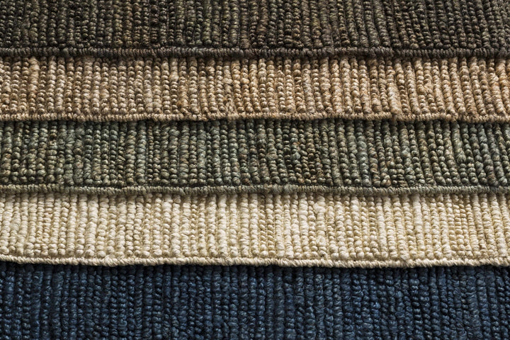 Hand woven Natural Brown Stripes Texture Chunky Jute Multi size Area Rug - The Rug Decor