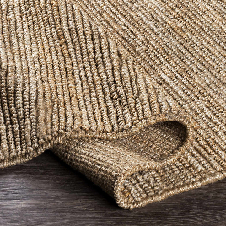 Hand woven Natural Brown Stripes Texture Chunky Jute Multi size Area Rug - The Rug Decor