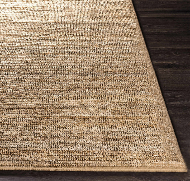 Hand woven Natural Brown Stripes Texture Chunky Jute Multi size Area Rug - The Rug Decor