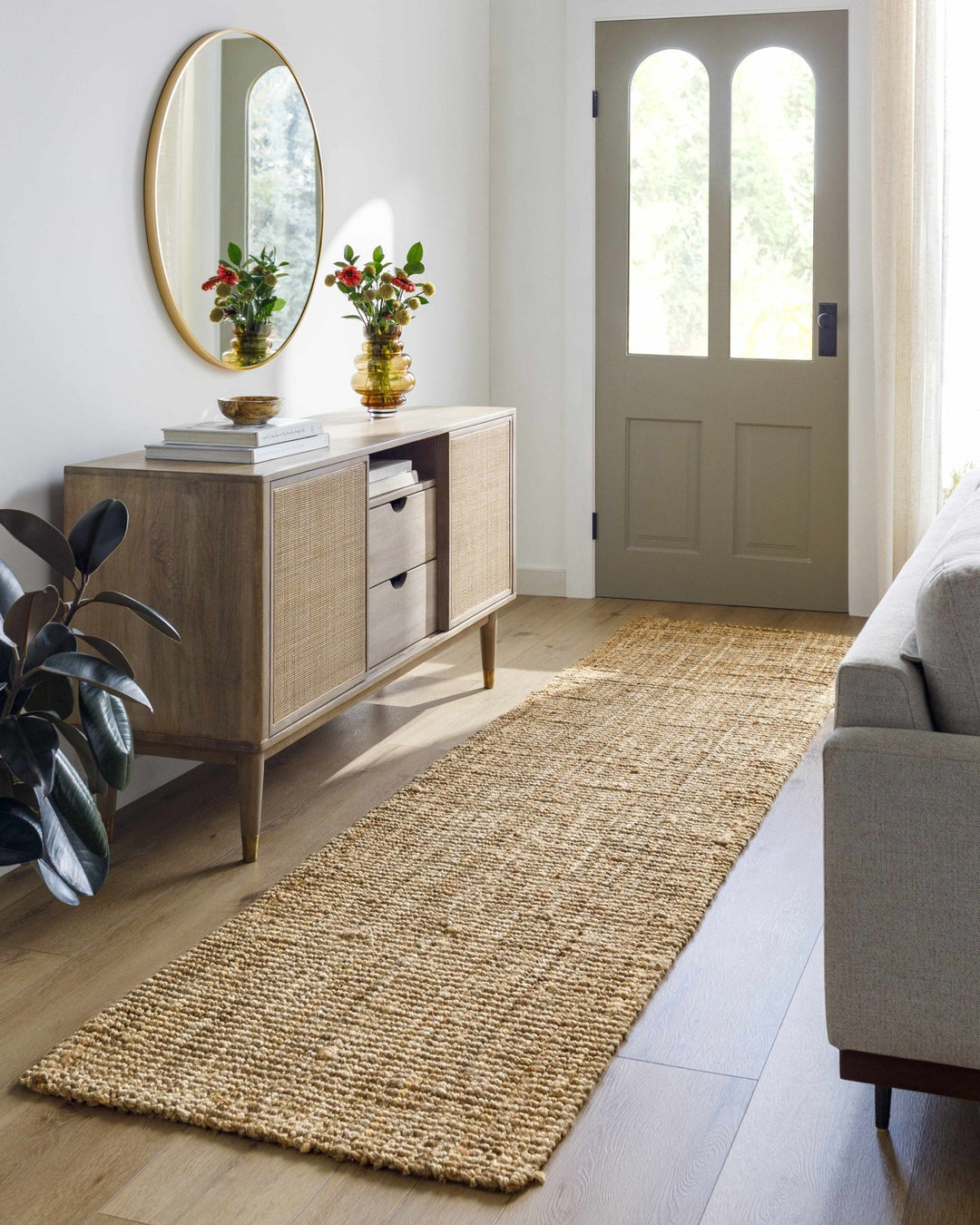 Hand Woven Natural Brown Textured Multi size Jute Area Rug - The Rug Decor