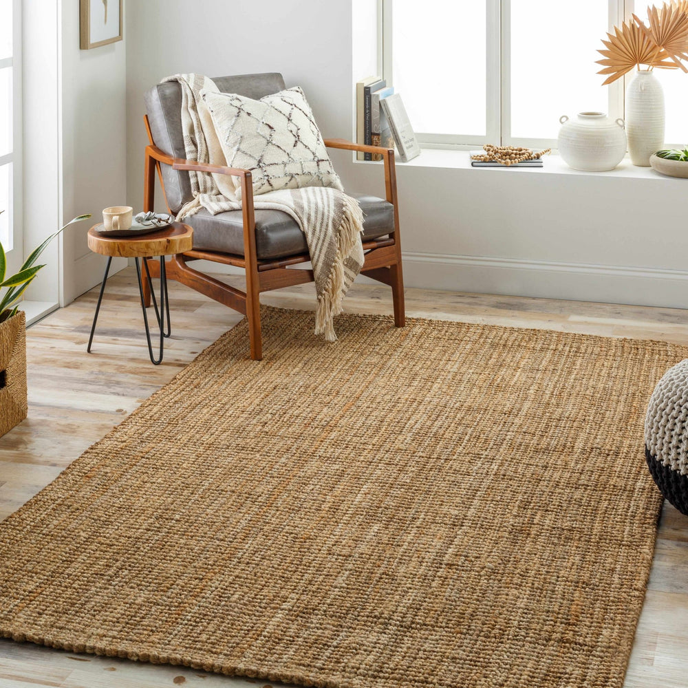 Hand Woven Natural Brown Textured Multi size Jute Area Rug - The Rug Decor