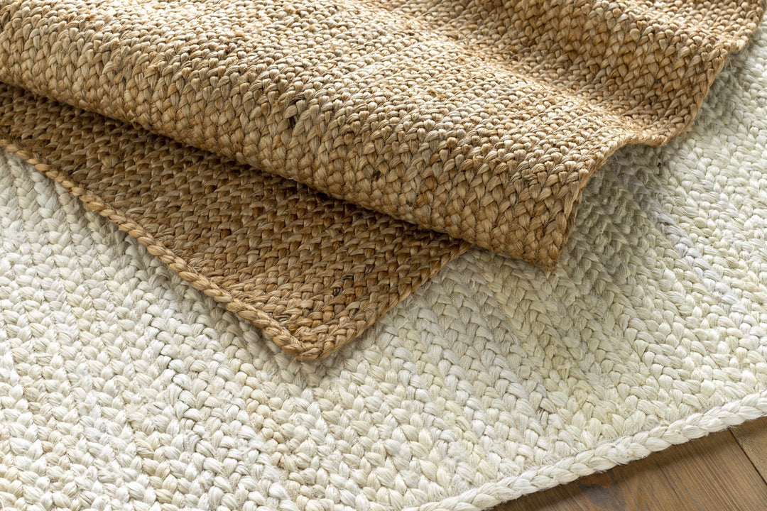 Hand Woven Natural Brown Traditional Jute Braided Multi size Rug - The Rug Decor