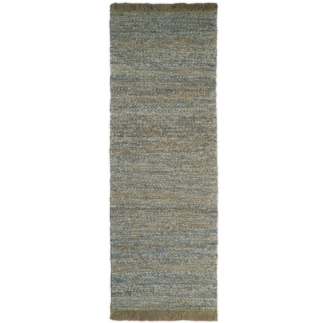 Quick Ship 2.6x8 Modern Gray And Brown Hand Woven Jute and Art Silk Rug