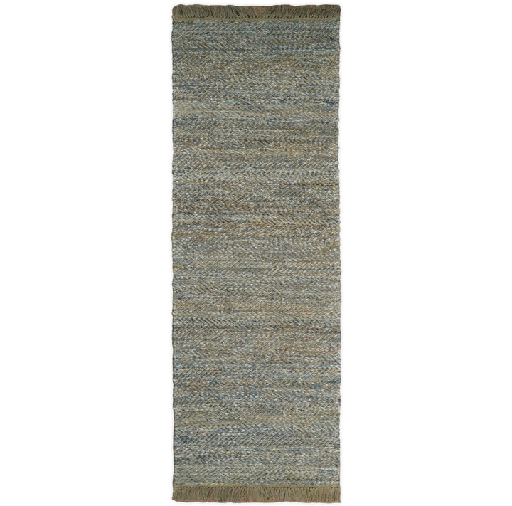 Quick Ship 2.6x8 Modern Gray And Brown Hand Woven Jute and Art Silk Rug