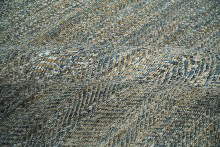 Quick Ship 6x9 Modern Gray And Brown Hand Woven Jute and Art Silk Rug