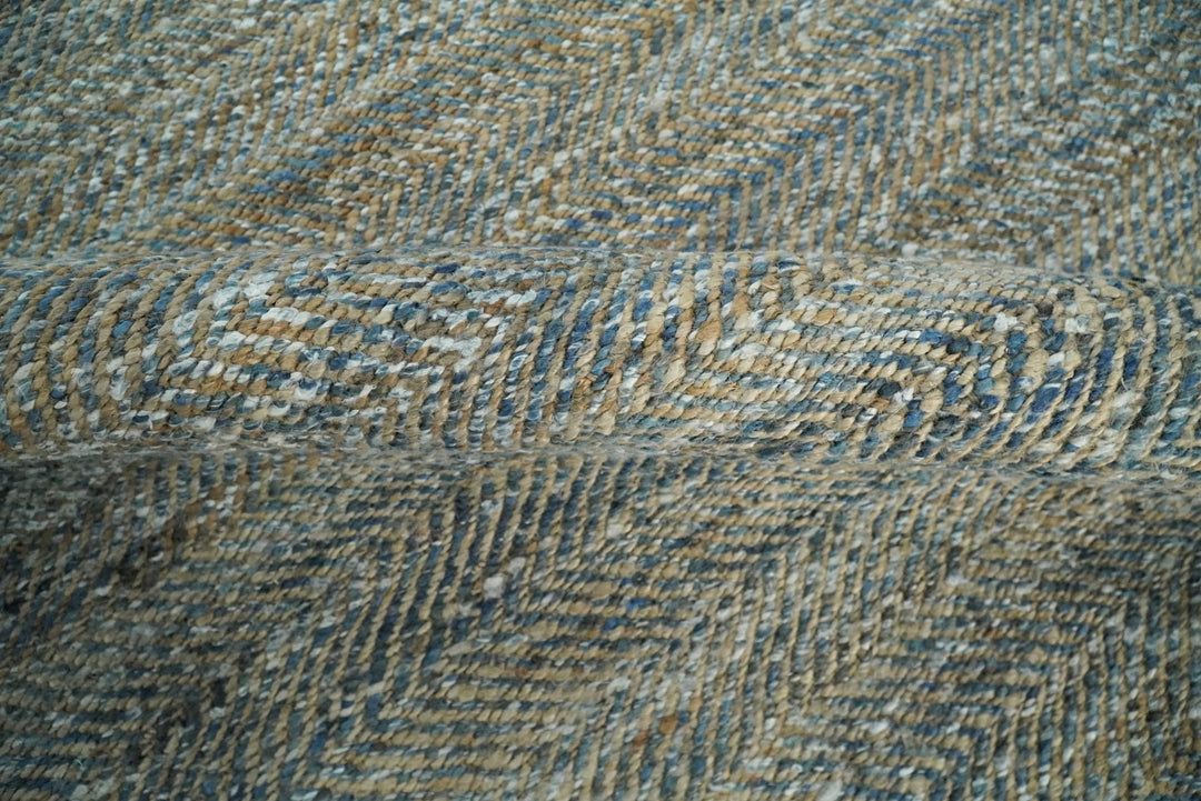 Quick Ship 2.6x8 Modern Gray And Brown Hand Woven Jute and Art Silk Rug
