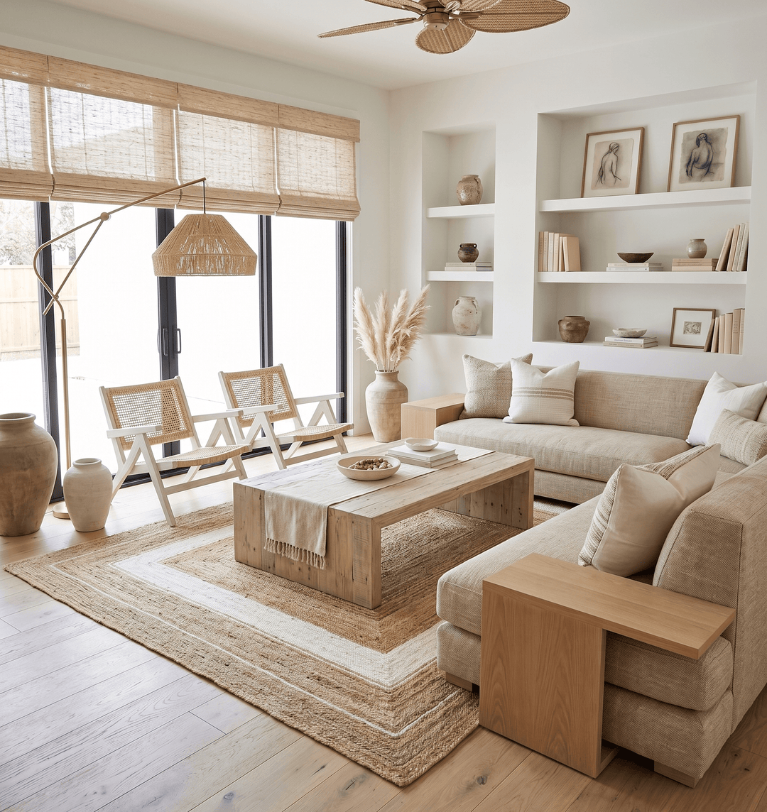 Hand Woven Natural Fiber White and Brown Natural Jute Rug - The Rug Decor