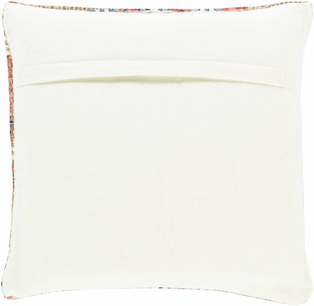 Hand Woven Peach and Blue Tribal Design Square Throw Pillow - The Rug Decor