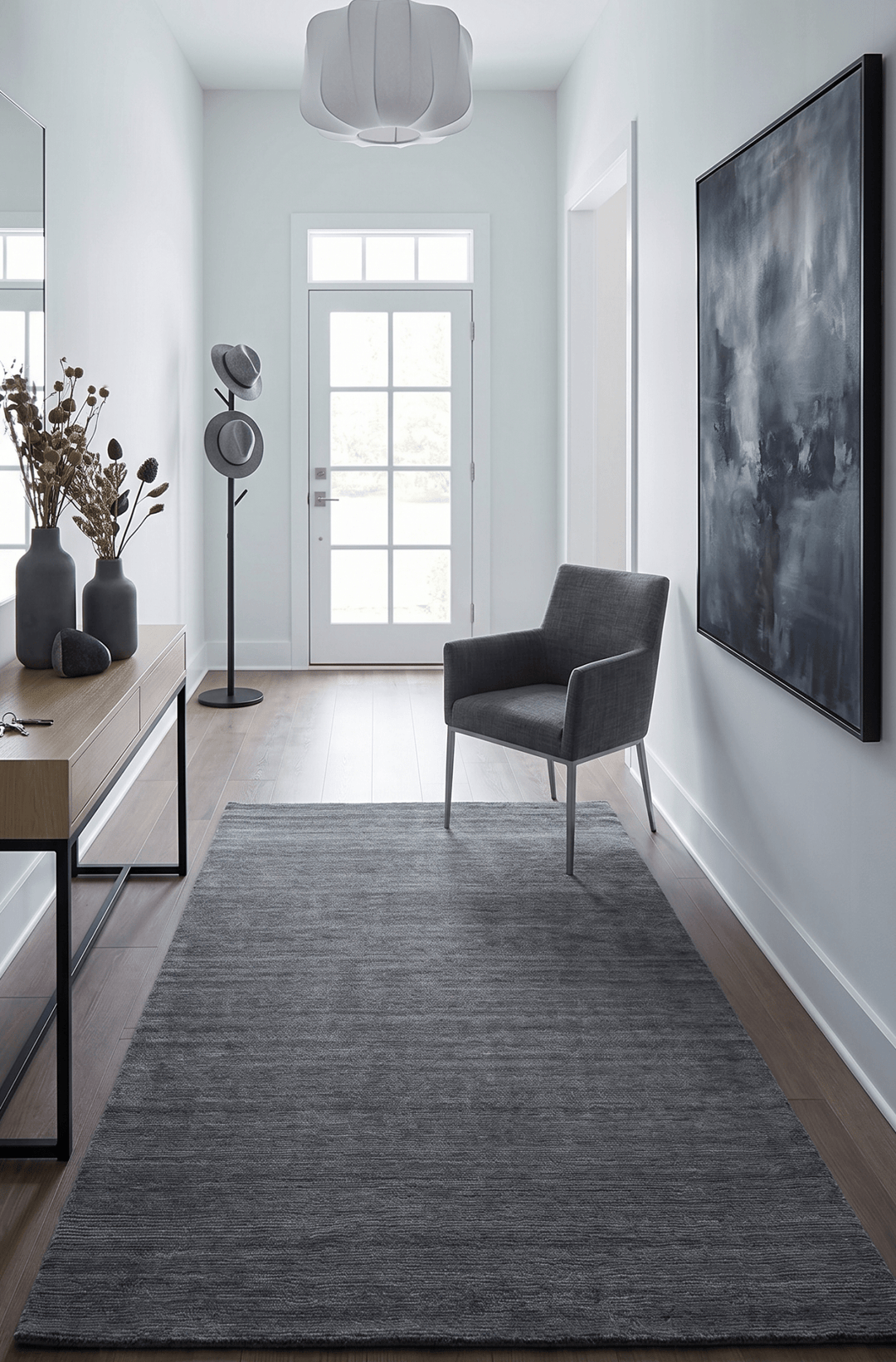 Hand Woven Solid Gray Blended Wool Area Rug - The Rug Decor