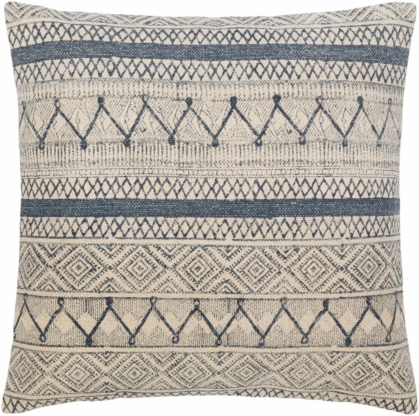 Hand Woven Tan and Charcoal Modern Chevron Design Square Throw Pillow - The Rug Decor