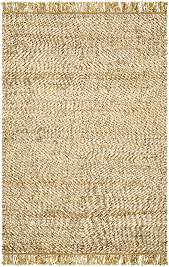 Hand Woven Tan Geometric Pattern Jute Area Rug - The Rug Decor