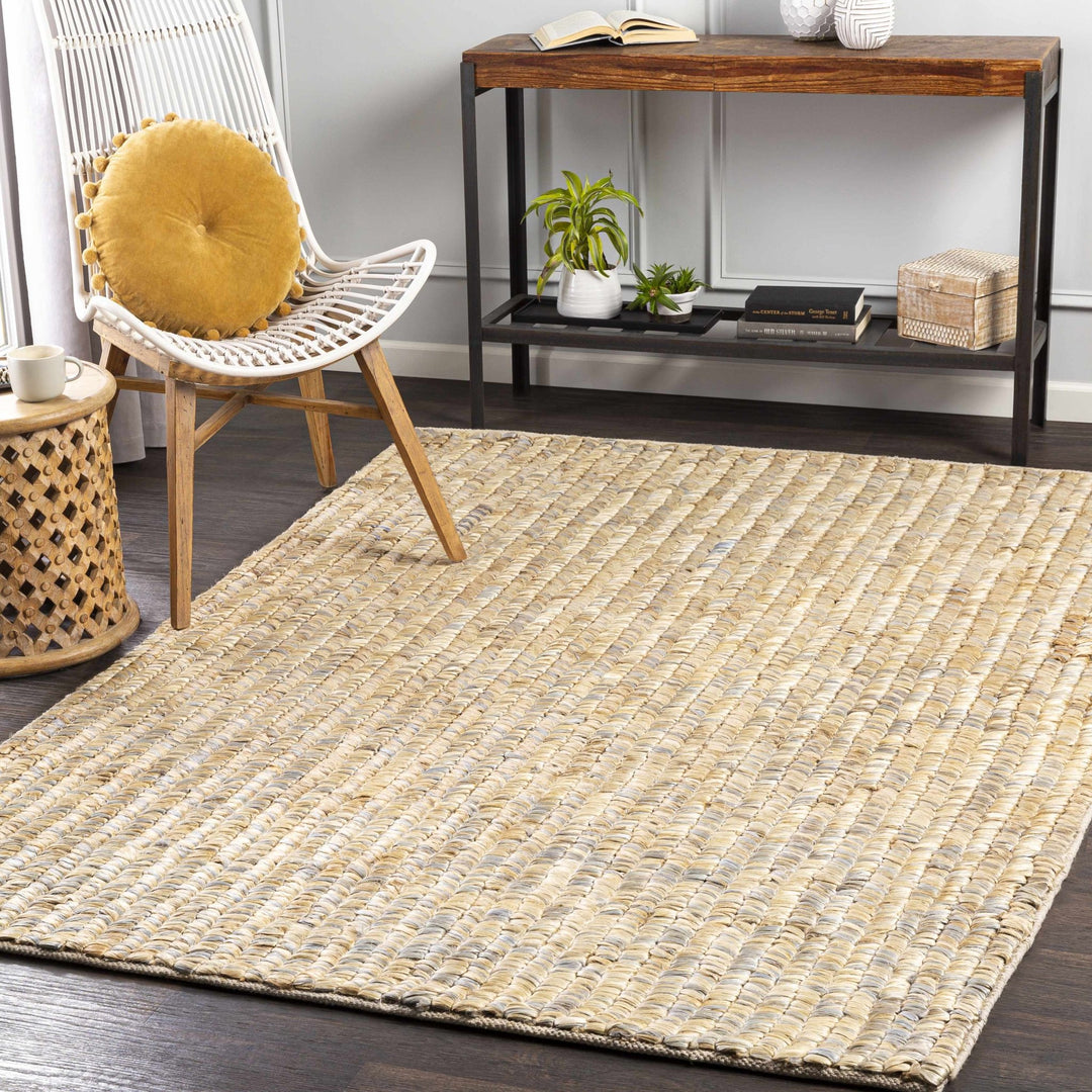 Hand Woven Tan, Gray and natural Brown Chevron Design Jute Rug - The Rug Decor