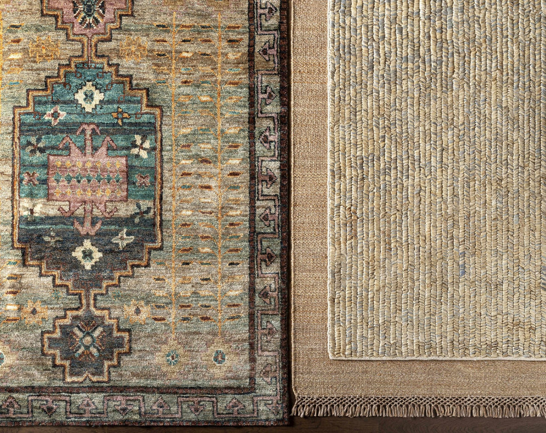 Hand Woven Tan, Gray and natural Brown Chevron Design Jute Rug - The Rug Decor