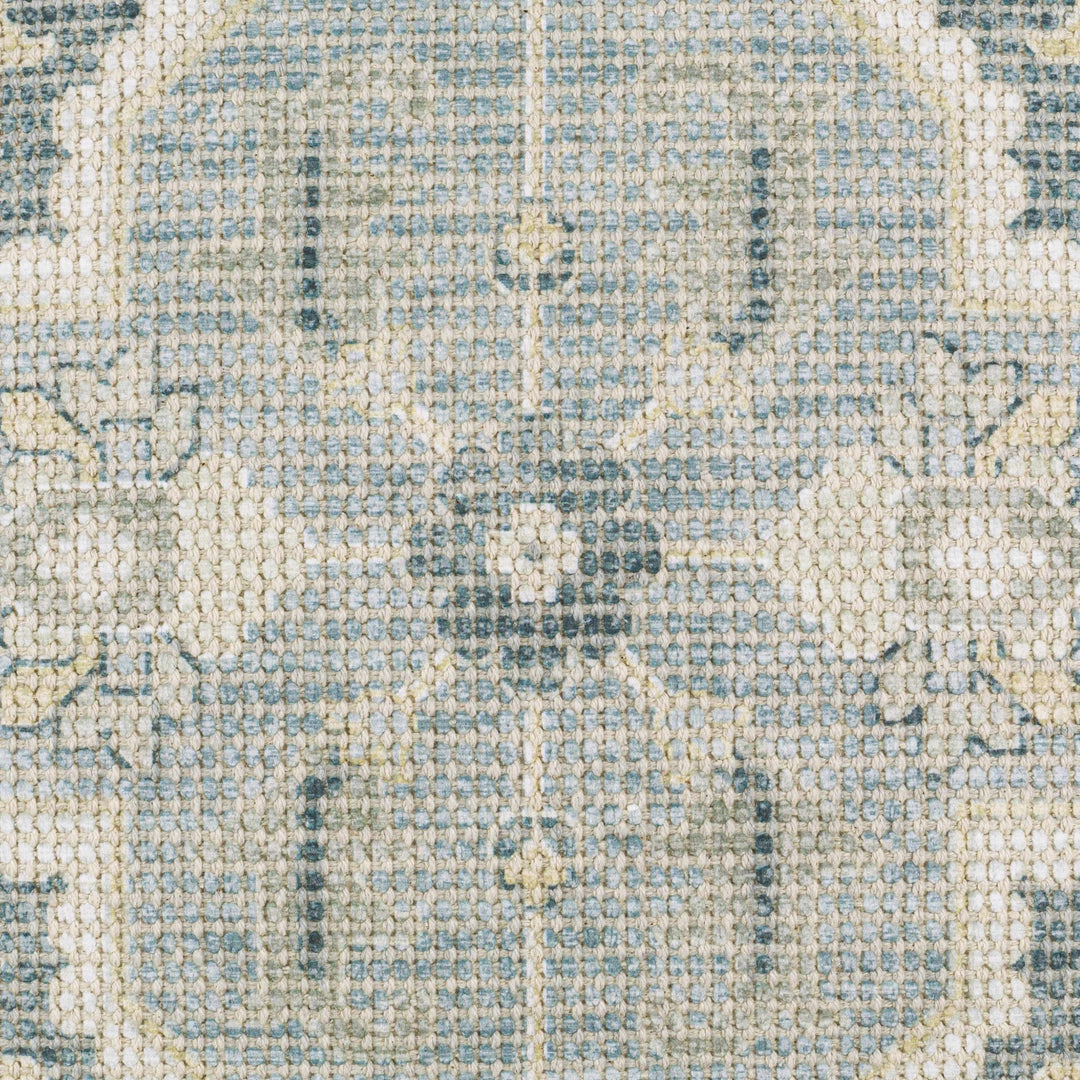 Hand Woven Traditional Medallion Blue and Teal Square Throw Pillow - The Rug Decor