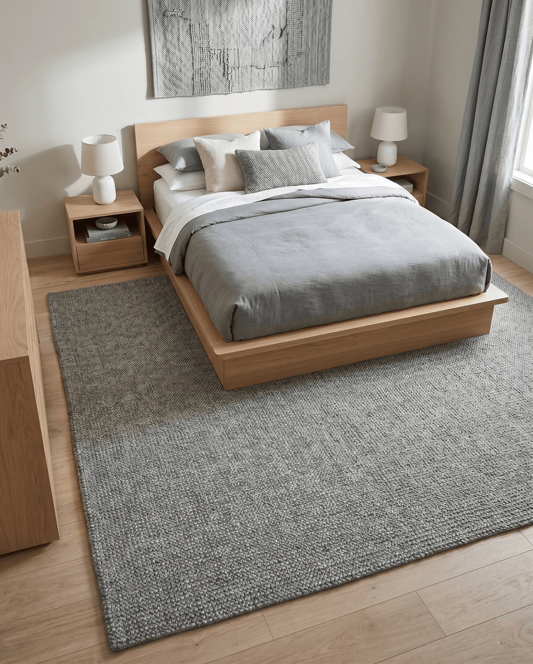 Handwoven Modern Solid Gray Wool Area Rug - The Rug Decor