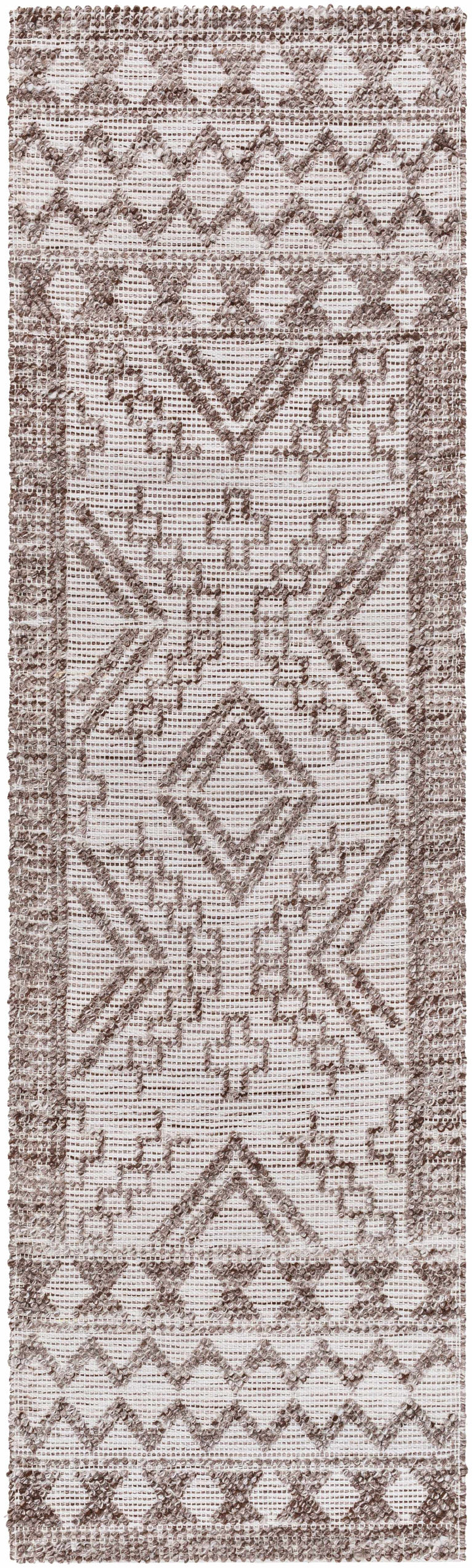 Hanh Modern Geometrical Cream And Brown Hand Woven Area Rug