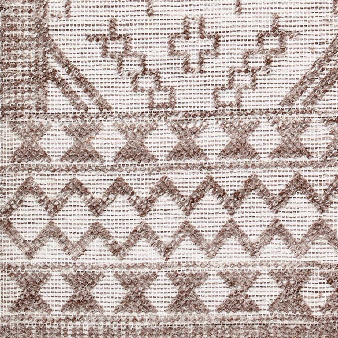 Hanh Modern Geometrical Cream And Brown Hand Woven Area Rug - The Rug Decor