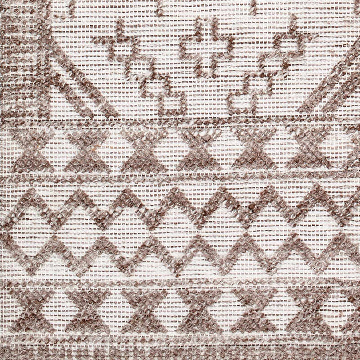 Hanh Modern Geometrical Cream And Brown Hand Woven Area Rug - The Rug Decor