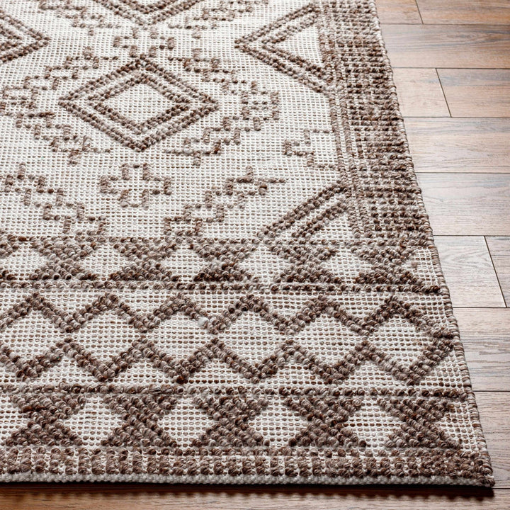 Hanh Modern Geometrical Cream And Brown Hand Woven Area Rug - The Rug Decor