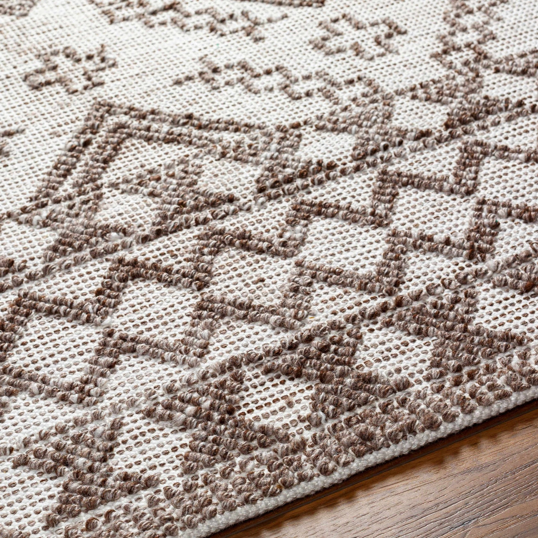 Hanh Modern Geometrical Cream And Brown Hand Woven Area Rug - The Rug Decor