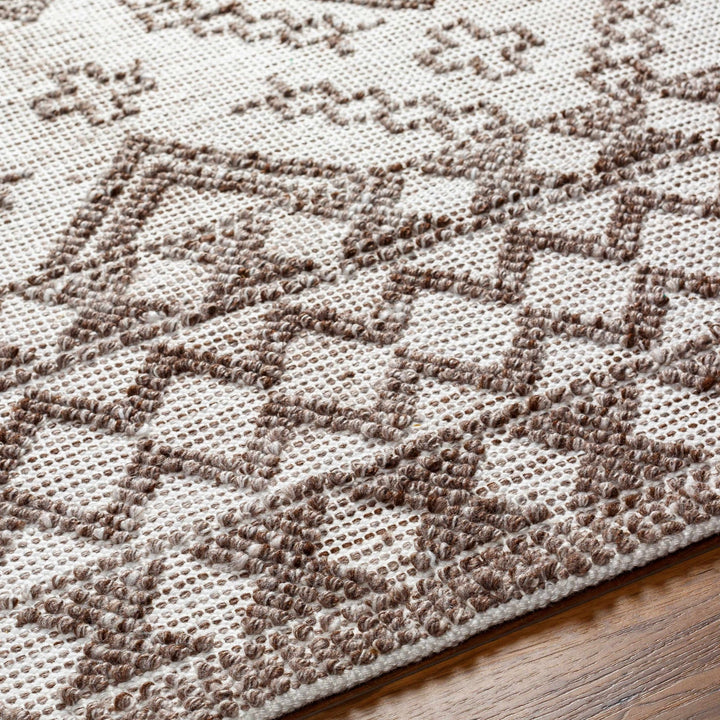 Hanh Modern Geometrical Cream And Brown Hand Woven Area Rug - The Rug Decor