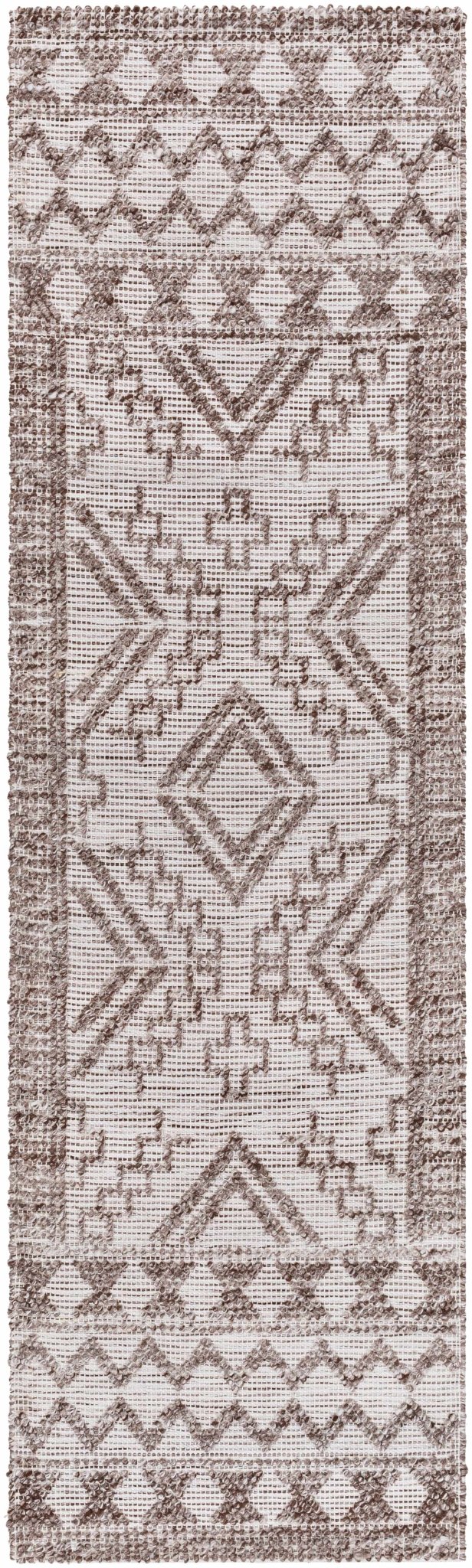 Hanh Modern Geometrical Cream And Brown Hand Woven Area Rug - The Rug Decor