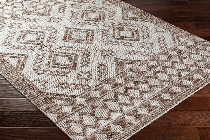 Hanh Modern Geometrical Cream And Brown Hand Woven Area Rug - The Rug Decor