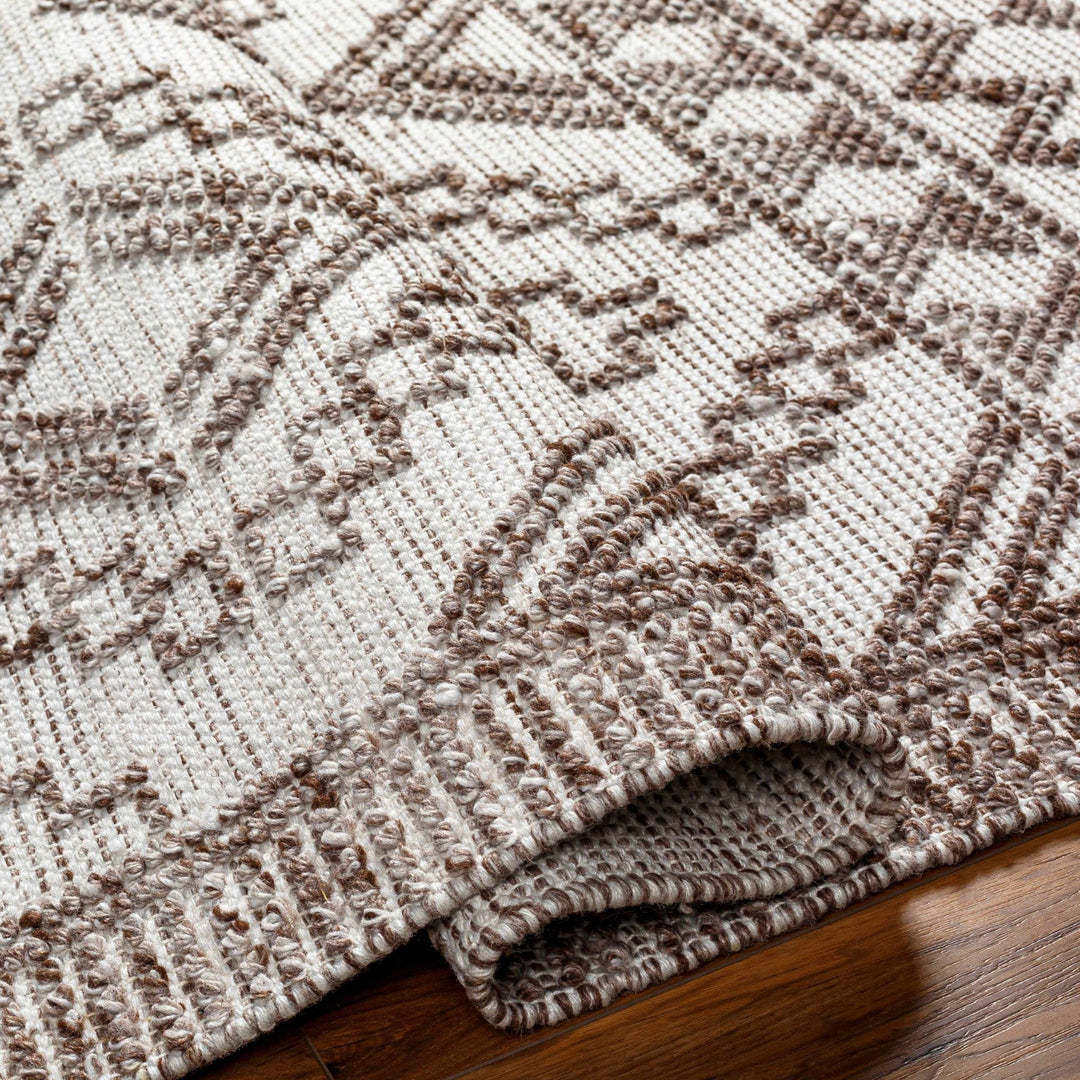 Hanh Modern Geometrical Cream And Brown Hand Woven Area Rug - The Rug Decor