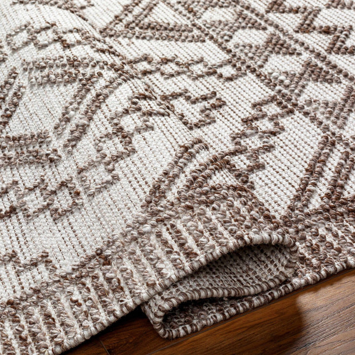 Hanh Modern Geometrical Cream And Brown Hand Woven Area Rug - The Rug Decor