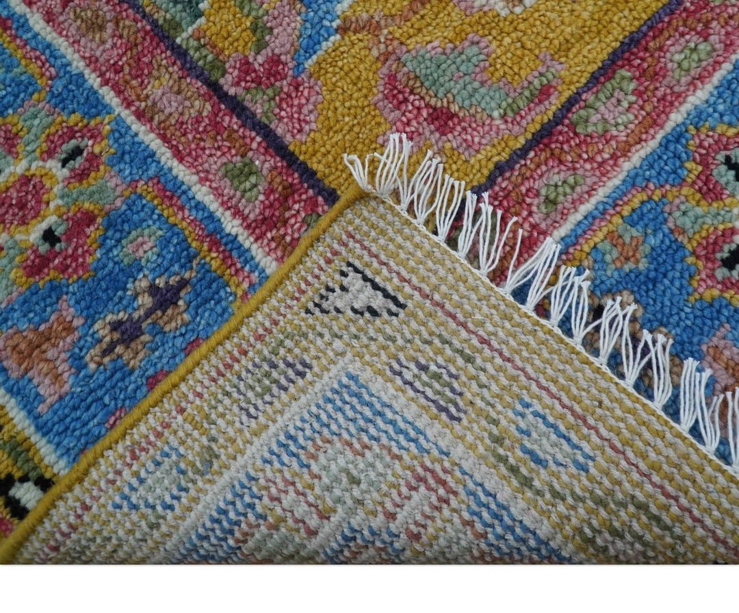 Hanoi Oriental Design Mustard Hand Knotted Wool Area Rug - The Rug Decor
