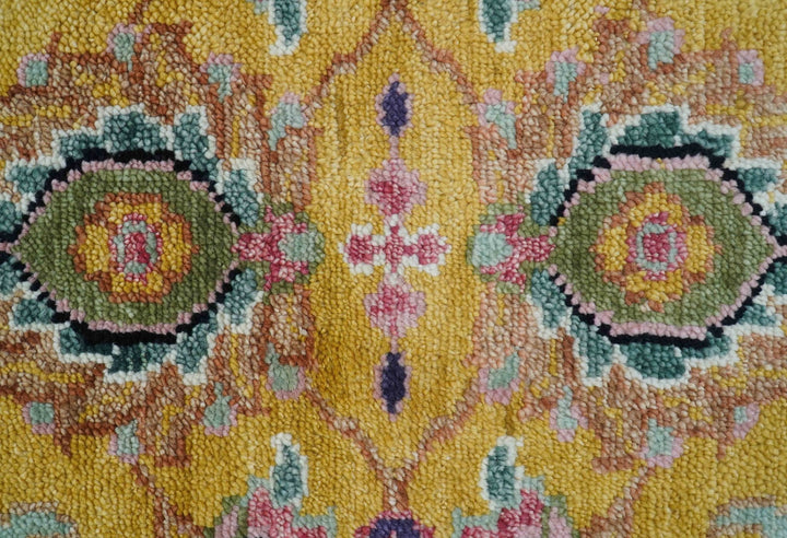 Hanoi Oriental Design Mustard Hand Knotted Wool Area Rug - The Rug Decor