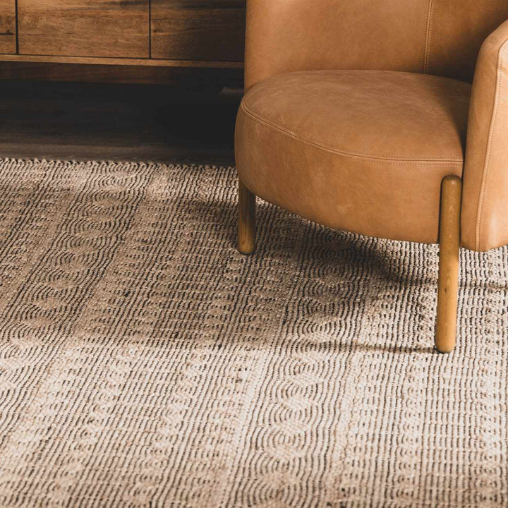 Hanston Modern Style Beige And Black Hand Woven Area Rug - The Rug Decor