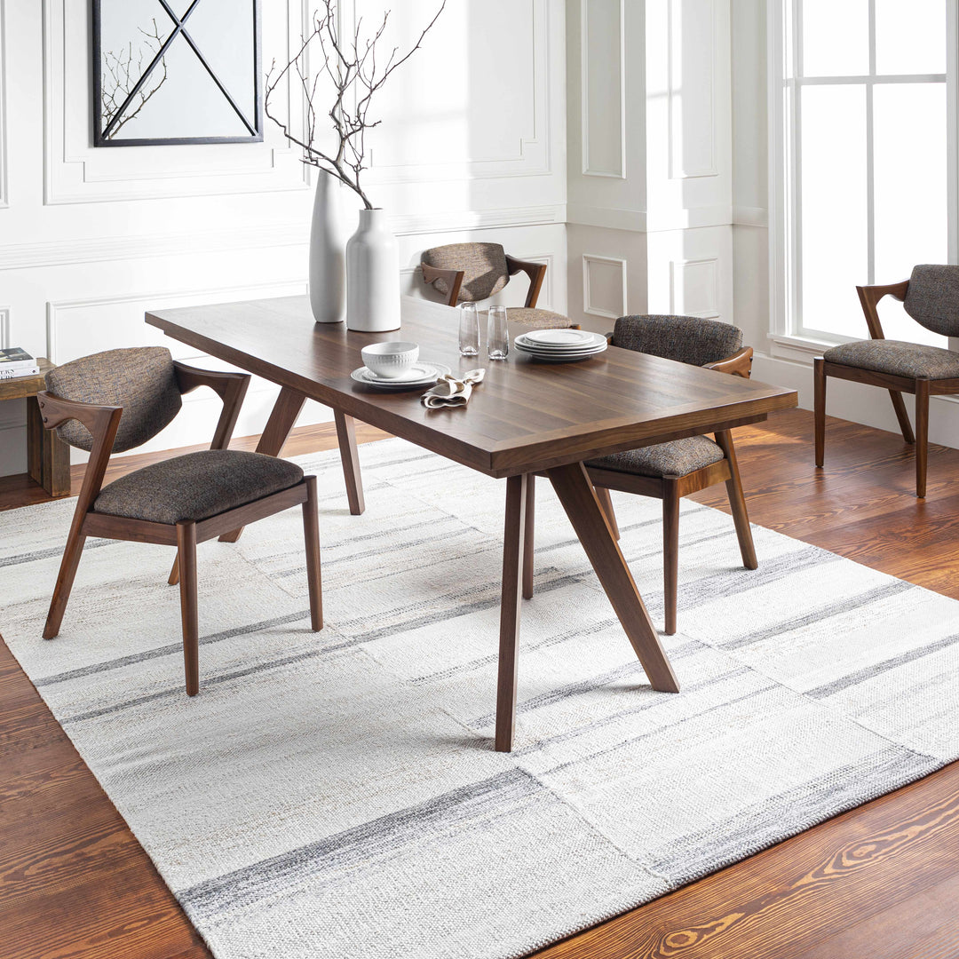Hantsport Modern Style Ivory And Gray Hand Woven Area Rug